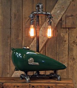 01 "Steampunk Industrial, 1930&#39;s Indian Scout Gas Tank Lamp"