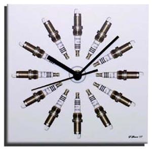 "Platinum Spark Plugs Image Wall Clock"